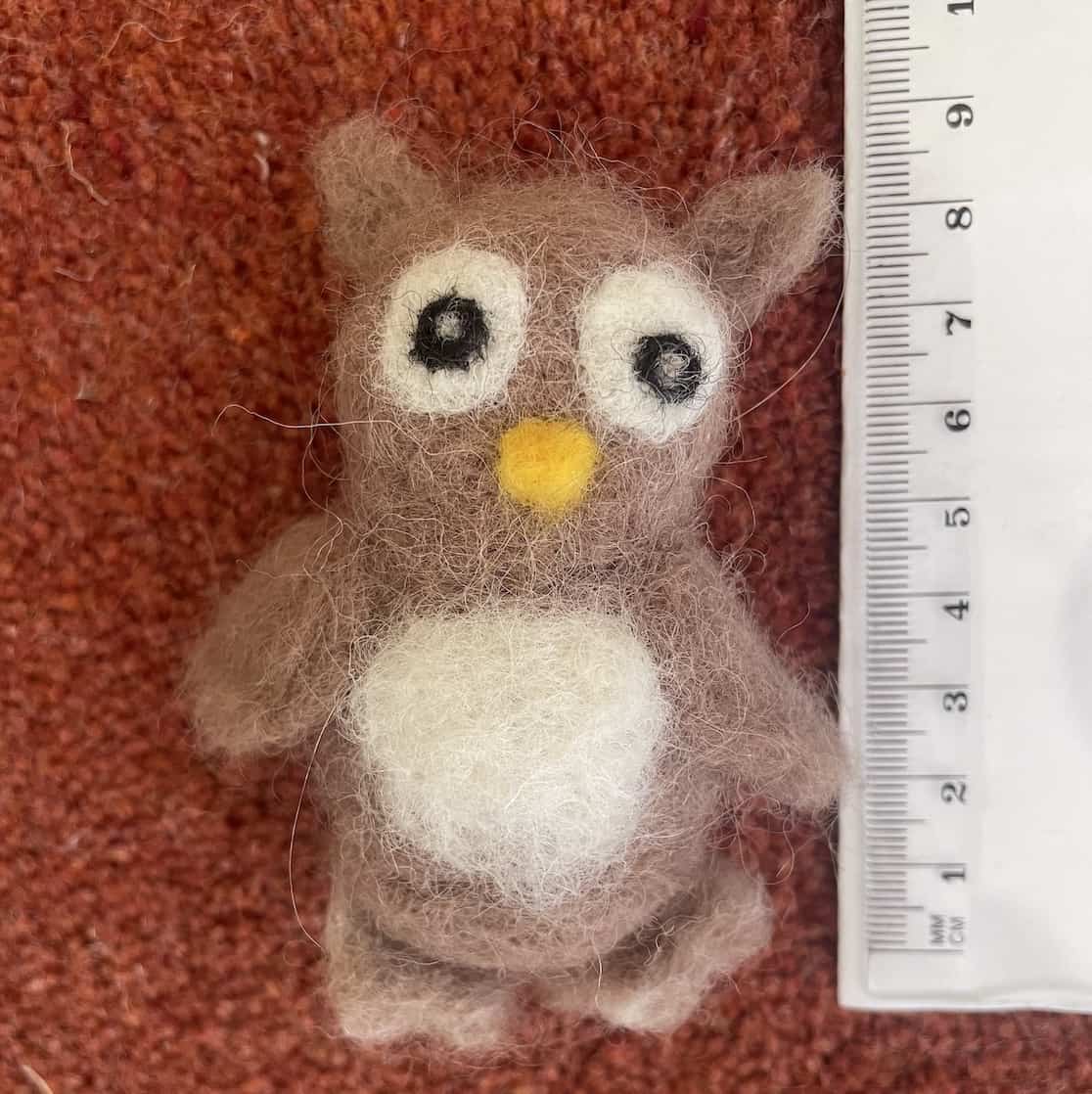 Felted Baby Owl character from the book What's an Og?