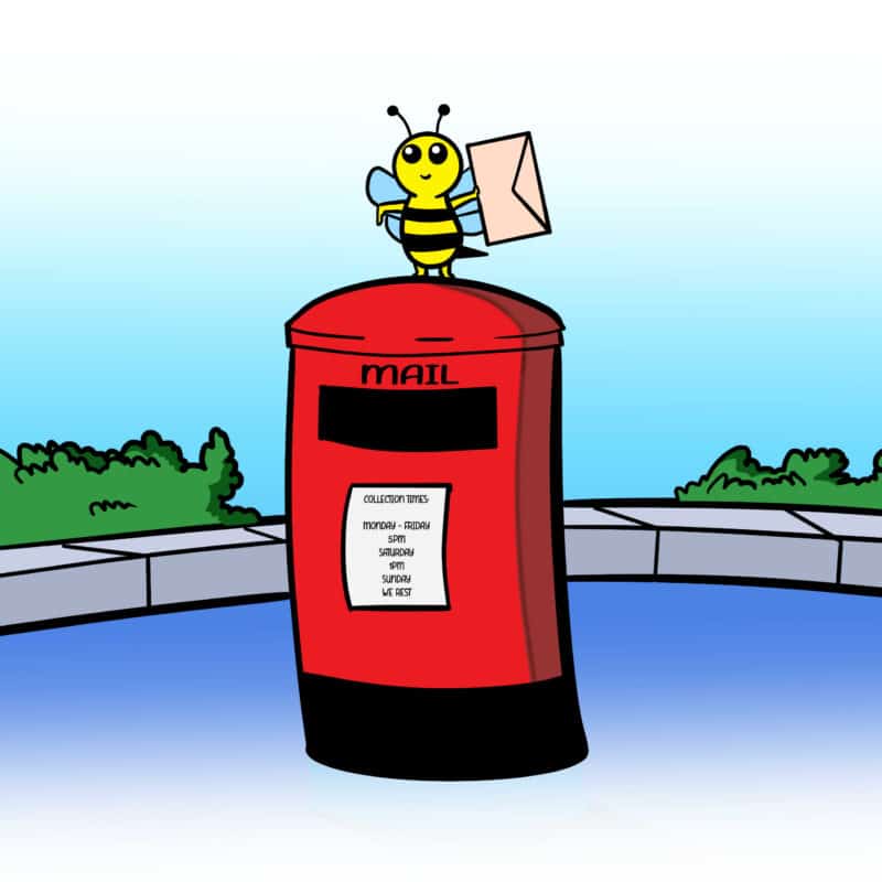 Bee with a letter on a mailbox from What's an Ail?